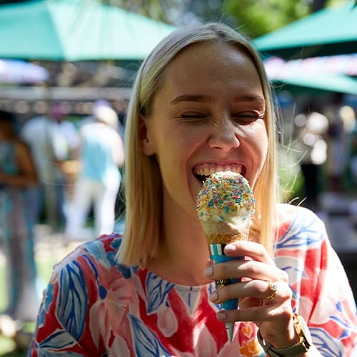 Lady eating ice cream